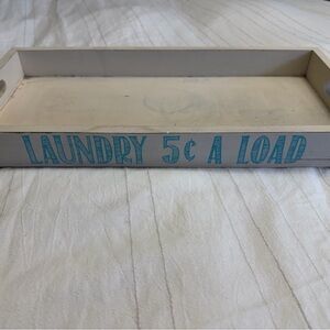 Laundry Tray with Blue Text